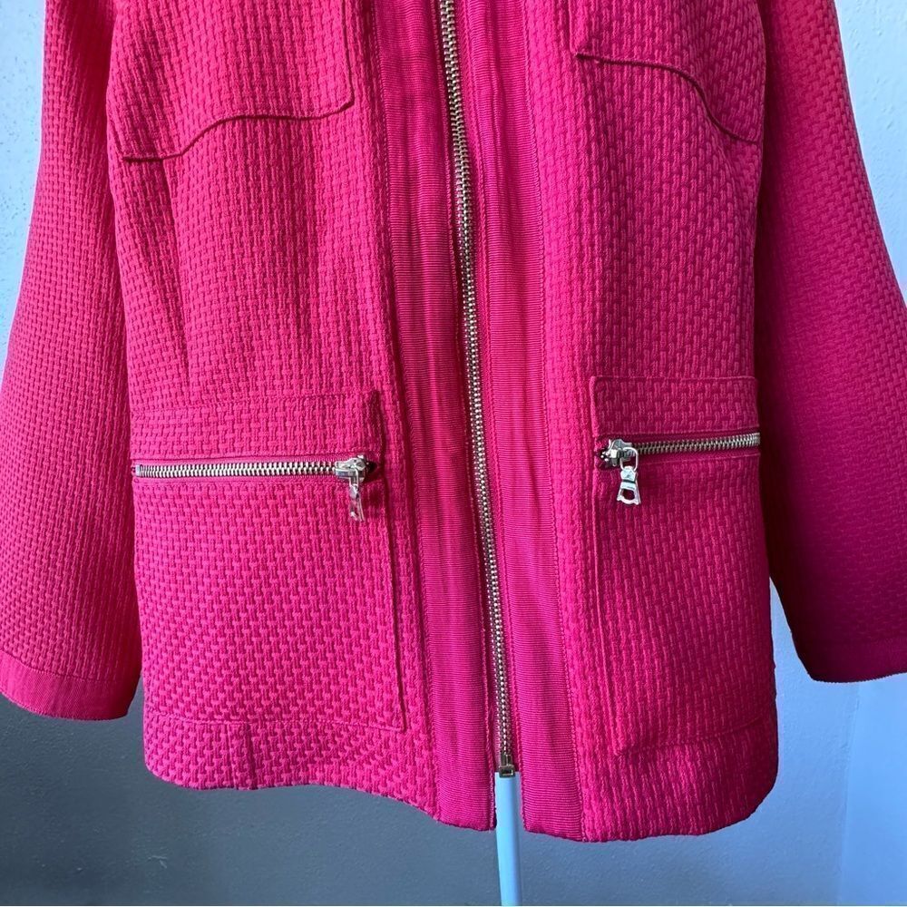 Suit Blazer Hot Pink Zip Up QVC Barbiecore Jacket - Picture 6 of 13